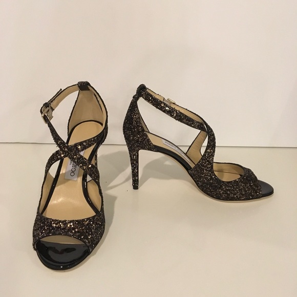 New Jimmy Choo Emily Glitter Heels 7.5 (37.5) - Picture 7 of 8